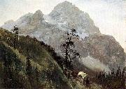 Albert Bierstadt Western_Trail_the_Rockies painting